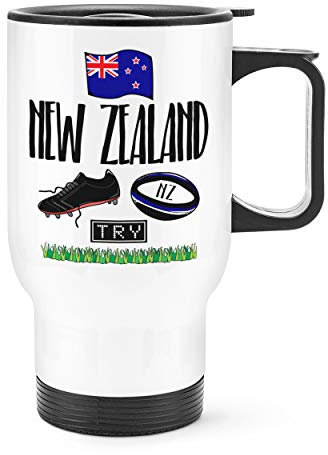 Gift Base Rugby Neuseeland Reise Becher Tasse Weißer Griff