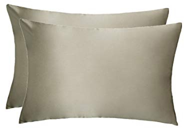 LULUSILK 16 Momme 100% Seide Kissenbezug Haar- und Hautpflege Kissenhülle knitterarm 2 Stücke 40x60cm Taupe