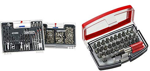 Einhell 49423090 Set DE Brocas Y Tacos 300-Pcs, KX & KWB 118490 bit-Box con Puntas de 32 Piezas, Acero al Cromo-vanadio