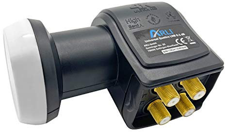 ARLI UHD Quattro LNB für Multischalter Sat Digital 4K 0,1 dB Ultra HD mehrere Teilnehmer mit Schalter Gold Anschluss ausziehbare Wetterschutz Universal Lmb Anlage Satelliten High Band Gain Qualität