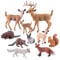 TUPARKA 10 Stück Wald Tiere Figuren, Miniatur Wald Kreaturen Figuren Eichhörnchen, Kaninchen, Fuchs, Schaf, Biber, Hirsch Figuren Wald Cake Topper für Geburtstagsfeier, Babyparty, Weihnachtsfeier