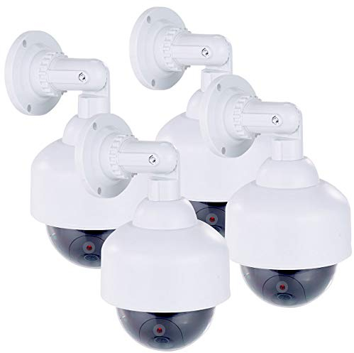 VisorTech Kamera-Attrappe außen: 4er-Set Dome-Überwachungskamera-Attrappen, durchsichtige Kuppel (Dummy Überwachungskameras außen, Fake-Kameras, Überwachung)