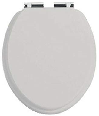 Heritage Dove Grey Toilet Seat with Soft Close Chrome Hinges