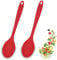 Cuillères de Cuisine en Silicone, Lot de 2 CuillèRe Service Sans BPA, RéSistant à La Chaleur Perfectes Pour MéLanger et Servir (Rouge)