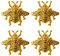 Powerful 4 Pcs Honeybee Drawer Knobs, Vintage Cabinet Knobs Drawer Handles with 8 Pcs Screw, for Dresser, Cabinet, Wardrobe, Cupboard, Bathroom, Office (2.1×2.1)