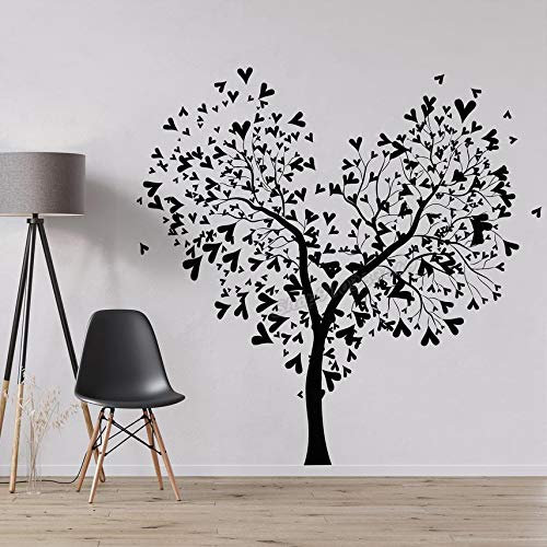 QIANGTOU Rami di Un Albero Adesivo murale Albero della Vita Radici Uccelli Che volano Via Adesivi murali in Vinile Decorazioni per la casa Adesivo per Camera da Letto PE 42x43cm