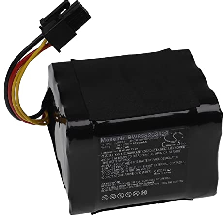 vhbw Akku Ersatz für Vorwerk 20884-1, 4NCR18650P2-C001A, 4NCR18650P2-C002A für Staubsauger (6000 mAh, 14,4 V, Li-Ion)