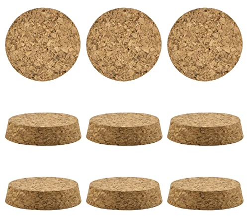 INCREWAY Lot de 10 bouchons coniques en liège en bois durable pour bouteille de vin et verre