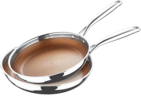 MasterPro GIRO - Sartén con Tapa 30cm - Acero Inoxidable - Revestimiento Antiadherente Ultrarresistente - Mango Tacto Frío - Apta para Horno y Todas Cocinas