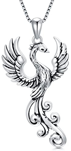 ONEFINITY Aufsteigender Phönix Halskette 925 Sterling Silber Vogel Anhänger Charm Geschenk für Frauen Mann Mädchen Jungen