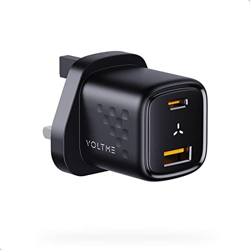 VOLTME USB C Plug 30W, Type C GaN III Charger - PD3.0 & PPS, Fast Charge for iPhone 15/14, Galaxy, Pixel 4/3, iPad/iPad mini, Black
