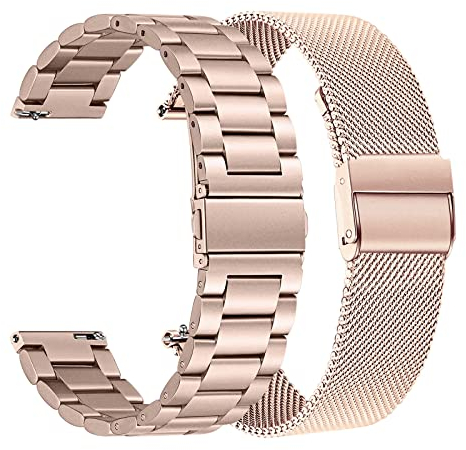 TRUMiRR Kompatibel Mit Galaxy Watch 7/6/5/4 Armband, 20mm Mesh Gewebte Edelstahl Uhrenarmband Metall für Samsung Galaxy 40mm 44mm