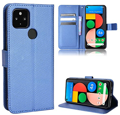 Elubugod Cover per Google Pixel 4a 5G Custodia telefonica Case,Custodia in Pelle Custodia per Google Pixel 4a 5G GD1YQ G025I Custodia Case Cover Blue