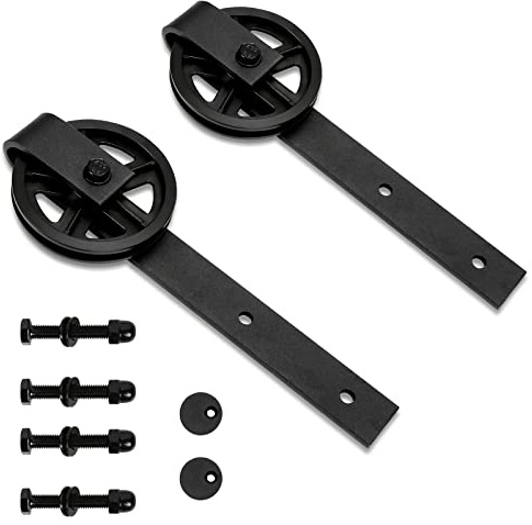 Lospitch Ferrure de porte coulissante de 200 cm, rails pour porte coulissante suspendue, kit de système de porte coulissante, la capacité de charge maximale est de 150 kg, convient pour une largeur de