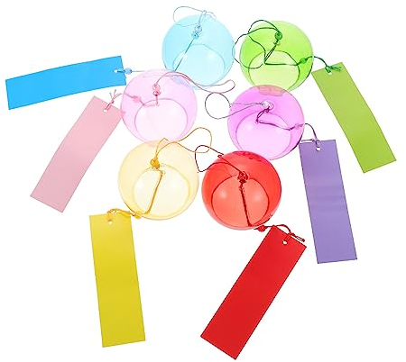 NUSITOU 6 Pièces Carillons Éoliens en Verre Décoration De Cloche à Vent Carillons Éoliens Suspendus Carillon Cloche Décorative Carillon Éolien Feng Shui Ornements Extérieur Un Verre