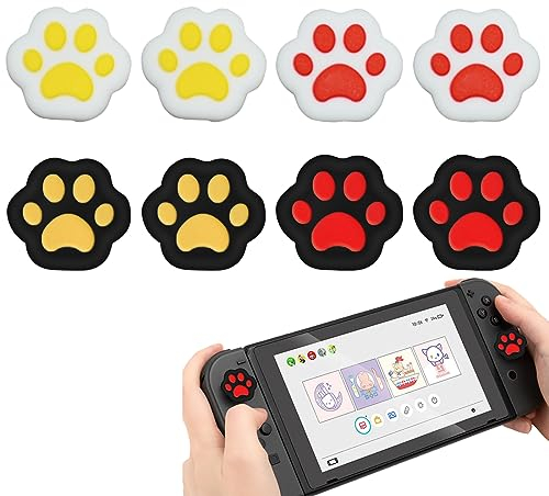 8 Pièce Morceaux Capuchon de Joystick, Griffe de Chat Contrôleur Analogique en Silicone, Griffe de Chat Capuchon de Joystick, Housse de Joystick en Silicone Souple, Pour Manette de Jeu Ps4 Xbox Switch