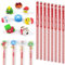 Kleemeiero 60 Stück Schule HB Stifte Set Weihnachten Bleistifte mit Radiergummis Bleistifte Kinder Mitgebsel mit Radiergummi Weihnachtsfeier Gefälligkeiten für Kinder Weihnachten Geschenk