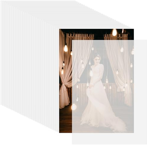 70stk Durchscheinendes Pergamentpapier für Hochzeitsfotocover, 12,7x17,8cm Bedruckbares Transparentpapier für DIY-Druck Hochzeitsfotos Babyparty Geburtstagszubehör Skizzieren