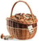 KADAX Cestino di Vimini per Funghi e Spesa - Robusto Cestino da Picnic e Giardino Con Manico - Ovale, Mix, 43 x 30 x 43 cm