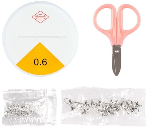 Bracelet Elastic String, with Clasps, Rings, Scissors, Crystal Bracelet String Cord Stretch Threads for Jewelry Making, Beads Friendship Bracelet Kit, Lobster Clasp Snap Hook for Necklace Chains