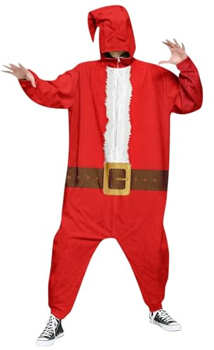 Onesie Jumpsuit Men's Pyjamas Fancy Dress Adult Halloween Cosplay Tracksuit Slim Fit Romper Trousers Long Sleeve Pyjamas Adult Unisex Sleepwear Adult Carnival Onesie Pyjamas, D Yellow, S