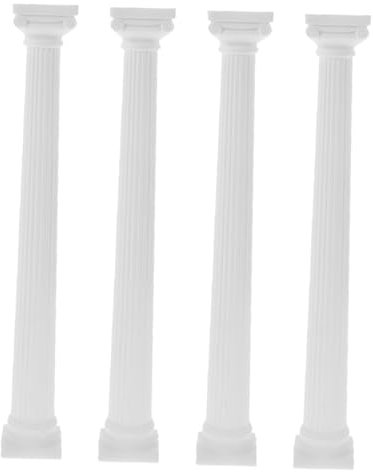 Happyyami 4pcs Roman Column Model Roman Column Ornament Greek Column Pedestal Wedding Pillar Greek Column Figurine Greek Column Scuplture Column Planter Household Plastic Candlestick White