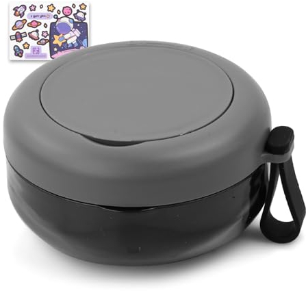 Prothesenkoffer, Prothesen Behälter, Prothesen Bade Box, Tragbar Zahnprothese Etui, Falsche Zähne Aufbewahrungsbox mit Spülkorb, Zahnspangendose mit Spiegel, Dentures Case (Grau)