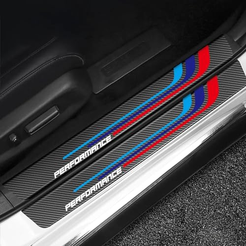4 Stück für Performance Auto Einstiegsleisten Türschweller Schutzfolie Kohlefaser Lackschutzfolie Selbstklebend Türschweller Trittschutz Aufkleber Auto Tür Schritt Platte Abdeckung A