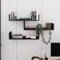 HOCUS PICUS Holz Bücherregal Wandregal mit 3 Etagen Bücherschrank für Schlafzimmer, Büro, Wohnzimmer 120x33x66cm Schwarz