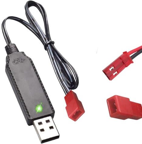 BaiWeiDun 3.7V USB Charger Cable with JST 2 Pin Plug Compatible RC Car RC Plane RC Tank RC Boat and Other Remote Control Toys for Universal 3.7V Lipo Battery (1)