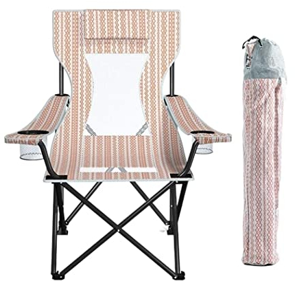 OUYUE Campingstuhl Campingstuhl Tragbarer Angel-Klappstuhl Mit Getränkehalter-Tragetasche Leichtgewichtig Für Strand-Rucksacktouren Angelstuhl (Color : A)