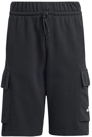 adidas Unisex Kids Essentials Cargo Shorts, Black/White, 11-12 Years