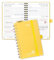 POPRUN Taschenkalender 2025 Klein Ringbuch mit Hardcover, ca. A6 (16 x 10,5 cm) - Kalender 2025 Klein (Jan.2025-Dez.2025) - Wochenplaner mit Vergoldete Schutzecken - Hellgelb