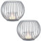 Marrakesch 2er Set Skandinavische Deko Windlichter Metall & Glas 15cm klein grau | Windlicht Teelichthalter Spectro als Gartendeko & Wohnzimmer Tisch Deko | Exquisite Kerzenständer für Teelichter