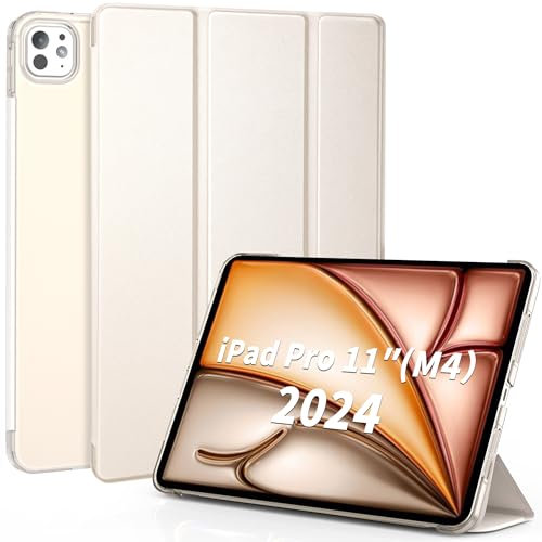 EasyAcc Hülle für iPad Pro 11 Zoll (2024) M4 Hülle, Ultra Dünn Transluzent Matt Rückseite Abdeckung Cover Schutzhülle Case, Polarstern