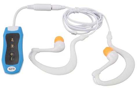 IPX8 Waterproof Underwater MP3 Player with Headphones 8GB 120mAh Rechargeable Hydrodynamic Design Enhanced Bass for Swimming Sports - Blue