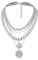 GAUEIOUR Punk Chunky Chain Necklace,Multi Layered Queen Engraved Coin Alloy Pendant Necklace, Round Hip Hop Necklace,Exaggerated Cuban Necklace, Thick Collar Jewelry For Women And Girls (Silvery)