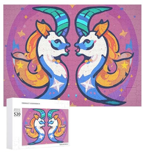 Puzzle für Erwachsene, Gemini-Puzzle mit Buchstaben auf der Rückseite, herausforderndes Spiel, personalisiertes Puzzle, perfekt für Puzzle-Enthusiasten