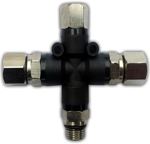 JUNIERS Airbrush 3-fach Luftdruck-Verteileradapter für Airbrush Pistole – Kompressor Schlauchadapter Splitter, 1/8