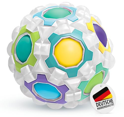 Regenbogenball weiß - Geduldspiele für Kinder ab 3 Jahre, Magic Ball Geschicklichkeitsspiel, Knobelspiel BZW. Puzzleball, ideale Kleinigkeiten für Kinder als Geschenk oder für den Adventskalender