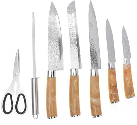 Amosfun 1 Satz Edelstahlmesser cutermesserset knives set kitchen knife easy clean Besteck Messerblock Küchen-Desktop-Cutter-Rack Obstmesser Küchenschneidewerkzeuge Kunststoff-Messer halter