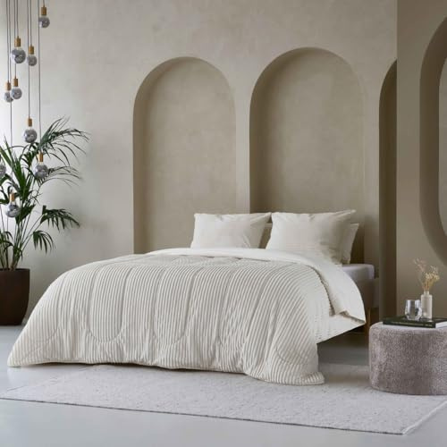 Zelesta Groovebed Bettdecke - Waschbare bettdecke ohne Bezug - Teddy Bettwäsche winterdecke und Sommer-Bettdecke warm Duvet - 4 Jahreszeiten - Fluffy bettdecke (Cream, 240x200 cm)