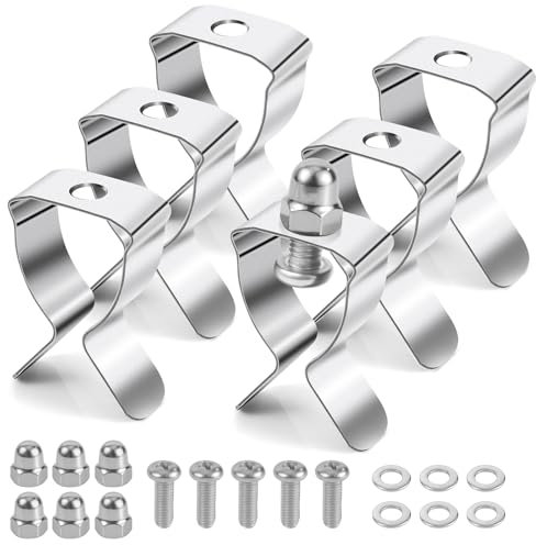 6pcs Window Well Cover Clips, Steel Basement Window Well Covers Clips Heavy Duty Egress Window Well Cover Clips Window Clips for Basement Window Well