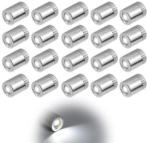 LEIBOCHAO 20 Pezzi Mini Luci LED, Mini LED a Batteria, Piccola Luce LED a Batteria per Decorazione, Piccola Lampada LED per Casa Delle Bambole, Mini LED Wireless (Luce Bianca)