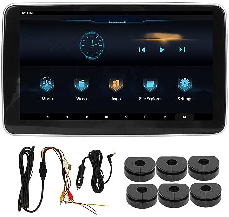 XTevu Monitor per poggiatesta TV per auto Lettore multimediale per poggiatesta per auto per Android 9.0 Touch screen IPS da 10,1 pollici 1024 X 600 2 GB R AM 32 GB ROM per monitor