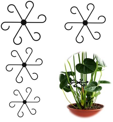 Climbing Houseplant Stem Supports - 4 Pcs Reusable Plant Stem Holders, Plastic Plant Climbers for Indoor and Outdoor Growth, Vertical Support for Plants Stem Supports Various Plants(Green)