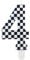 Black White Checkered Birthday Candle Number 4,Racing Cars Themed Party Decoration Cake Topper for Boys Girls Birthday Party Supplies