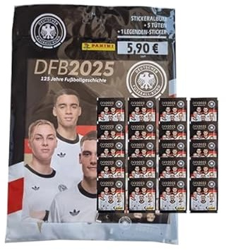 Panini 125 Jahre DFB Fussball Sticker - 1x Starterpack + 20x Stickertüten