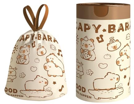 Lnhgh Sacs Poubelle de Cuisine | Sacs à Ordures Professionnels Capybara pour Restaurants,Résistants aux Déchirures Épais Imperméables Contrôle des Odeurs Grands Format pour Espaces de Travail Jardin
