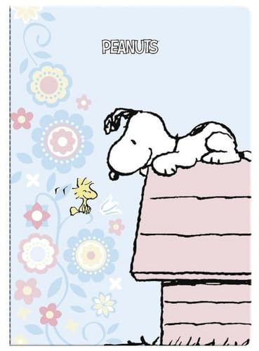 Notizbuch, weißer Einband, groß, SNOOPY PASTEL